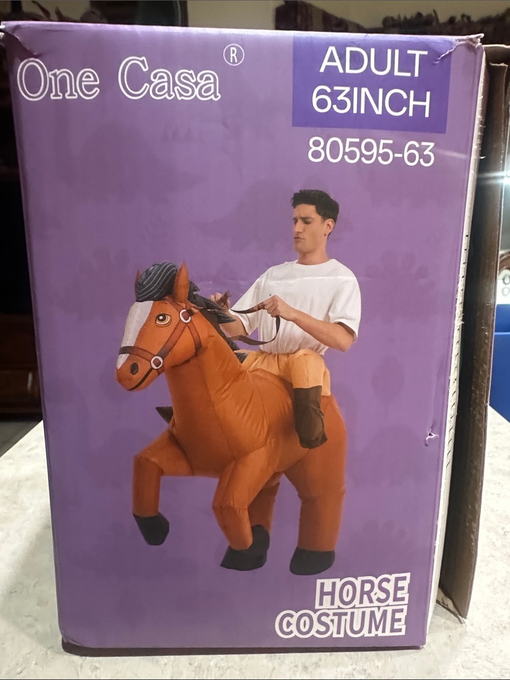 Halloween Adult Inflatable Horse Costume — Brown